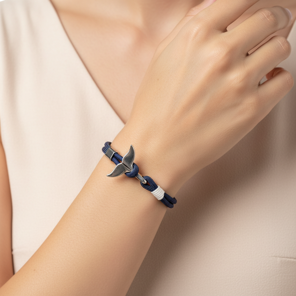 Bracelet Queue de Baleine, Bracelet de Poignet en Paracorde, Bracelet Ancre