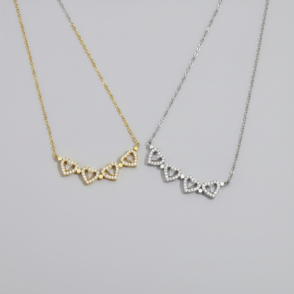 Magnetic Folding Heart Pendant Necklace