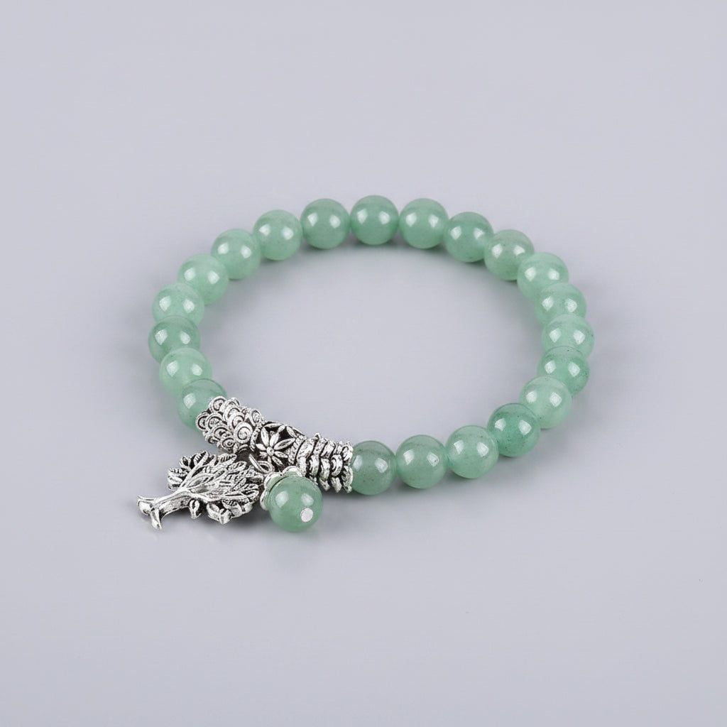 Green Dongling Jade Bracelet and Beaded Bracelet Set