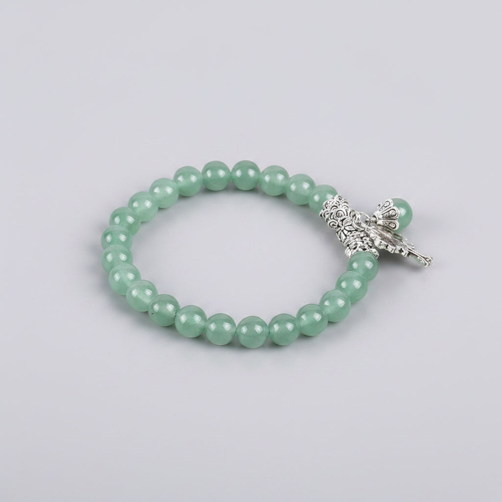 Green Dongling Jade Bracelet and Beaded Bracelet Set