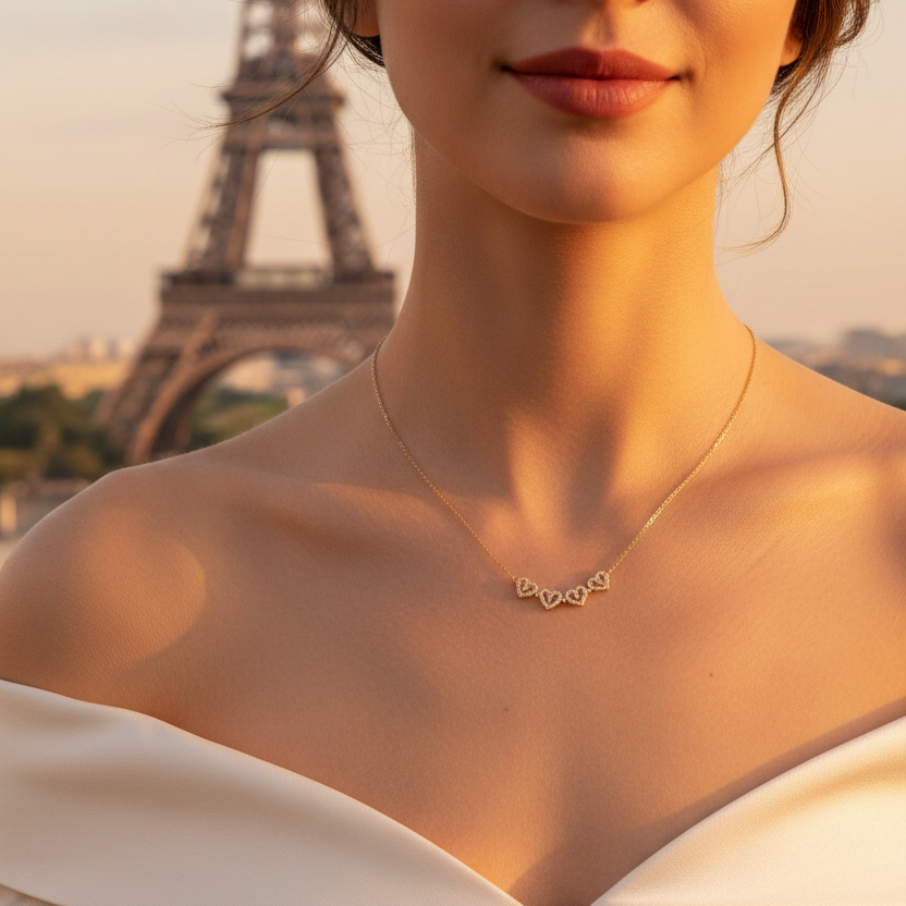Magnetic Folding Heart Pendant Necklace