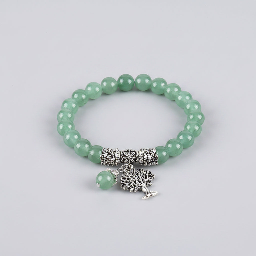 Green Dongling Jade Bracelet and Beaded Bracelet Set