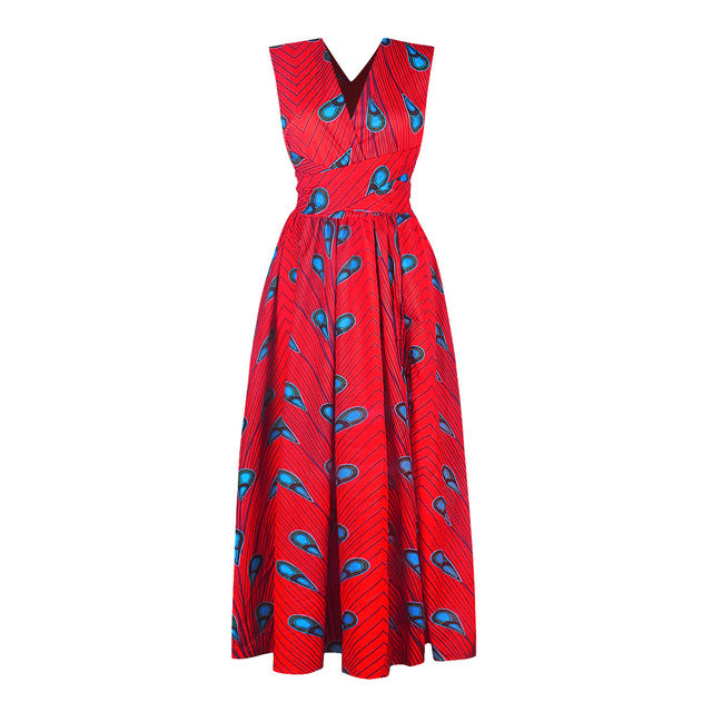 Robe longue convertible multi-positions à col en V pour femme