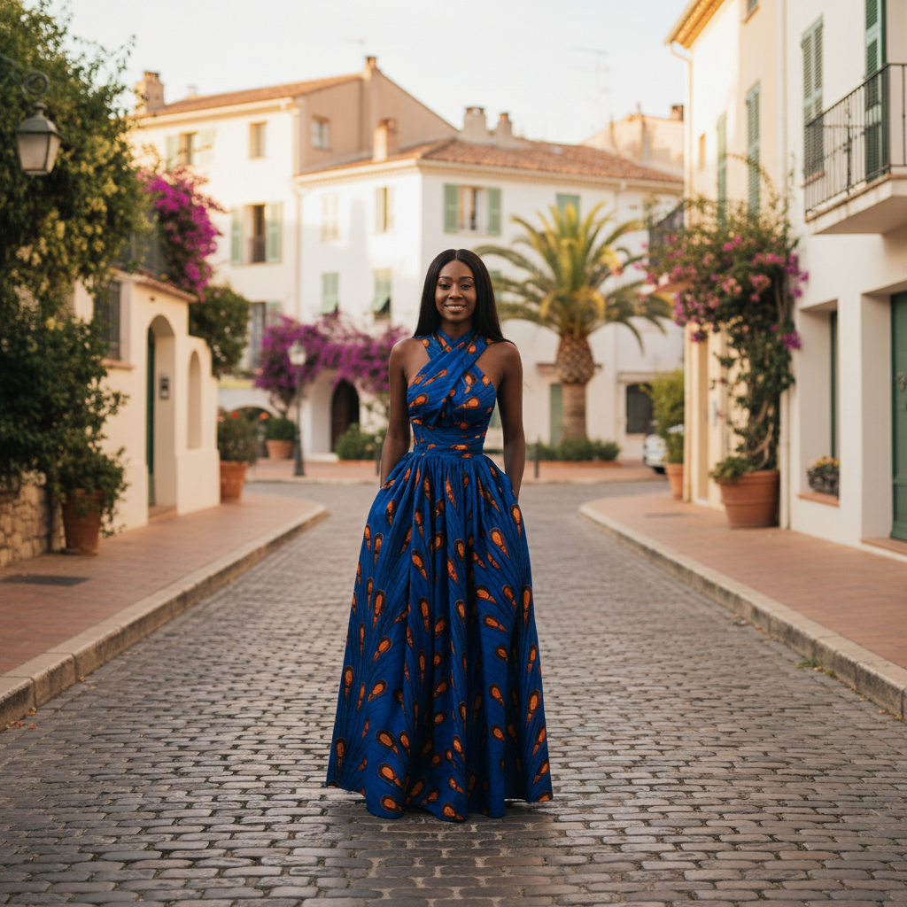 Robe longue convertible multi-positions à col en V pour femme