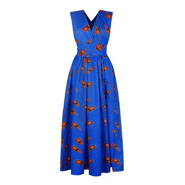 Robe longue convertible multi-positions à col en V pour femme