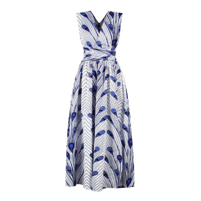 Robe longue convertible multi-positions à col en V pour femme